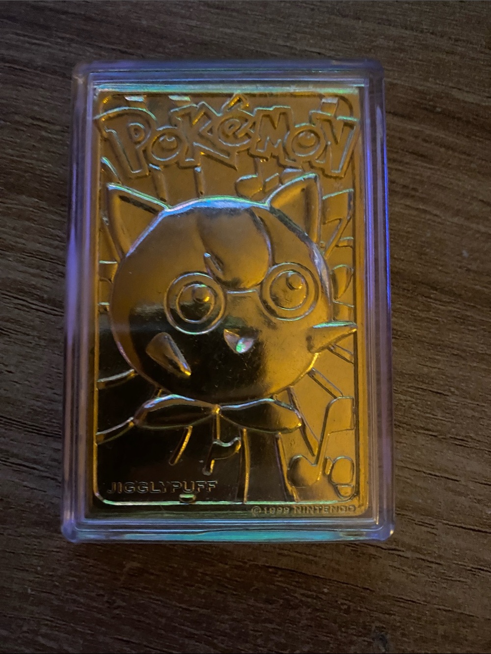 1999 Nintendo Pokémon Gold Jigglypuff Metallic Trading Card/Bar